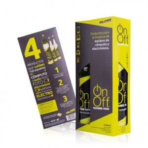 KIT LIMPIEZA ON-OFF SILIMEX, Aire 660ml Locion superficies 250ml, Limpia Pantallas 250ml y 2 Microfibras