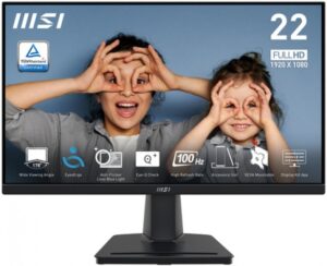 Monitor MSI PRO MP225V LED, 21.5", Full HD, 100 Hz, HDMI/Vga, Negro