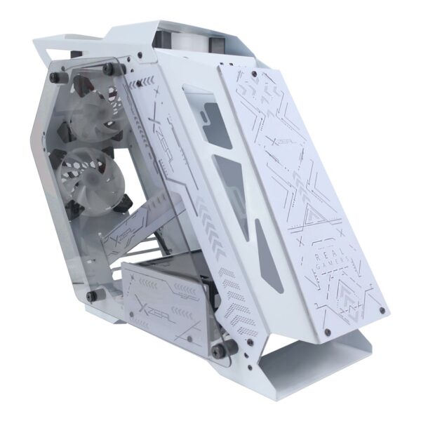 Gabinete XZEAL IR02, RGB, Ventiladores frontales 6x120 mm, BLANCO - Image 6