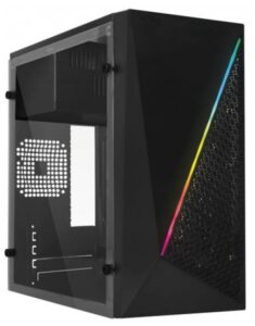 Gabinete Acteck KYOTO GC460 Micro-Tower, Micro ATX, Mini ITX, Ventana lateral, RGB, Fuente 500W, Negro