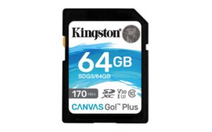 Memoria SD Kingston Canvas Go Plus 64GB, Velocidad 170 MB/s, Clase 10