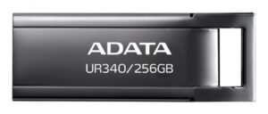Memoria USB Adata UR340, 256GB, USB 3.2, Lectura 100 MB/s, Negro