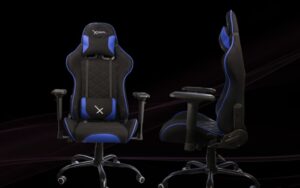 Silla Gamer Xzeal XZSXZ25A, Descansa Brazos 4 Pocisiones, 180 Grados, Soporte Lumbar, Ajuste Altura, Acero, Tela, Azul/Negro