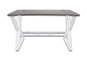 Escritorio Modamob MILAN superficie color negro, estructura metal blanca, 120cm x 61cm x 73cm