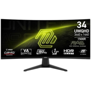 Monitor MSI MAG 346CQ LCD, 34", UltraWide Dual Quad HD, VA, 180 Hz, 1 ms, Negro