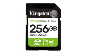 Memoria SD Kingston 256GB, Technology Canvas Select Plus Gen3 , Velocidad 150 MB/s, Clase 10
